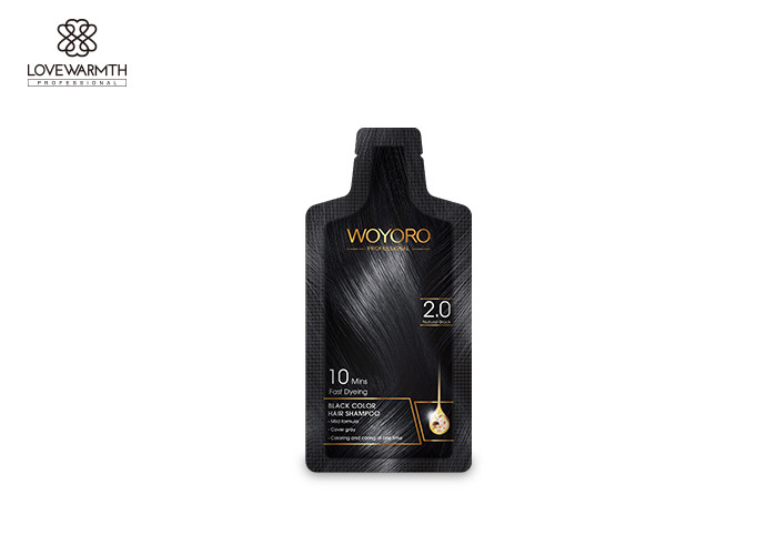 2.0 Doğal Siyah Saç Rengi Şampuan Gri Saç Kapak Düşük Amonyak Için Nazik