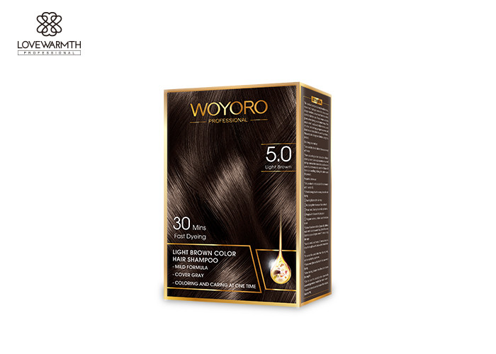 Hızlı Açık Kahverengi Saç Rengi Şampuanı, Poşetler Hafif Formül Saç Boyası Şampuanı